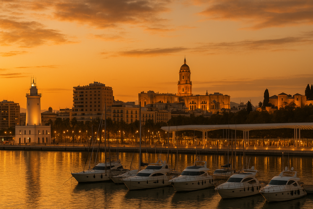 Port of Malaga and Muelle Uno at sunset Post image 747